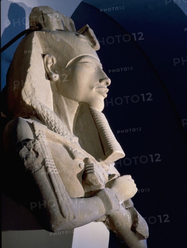 Bust from a colossal statue of Akhenaten, one of a series depicting the king in various guises erected at the new solar temple of Aten constructed by the king at Karnak early in his reign