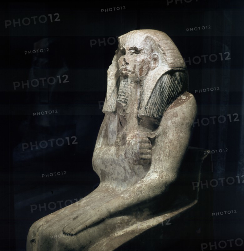 A statue of King Zoser from the temple next to the Step Pyramid at Saqqara