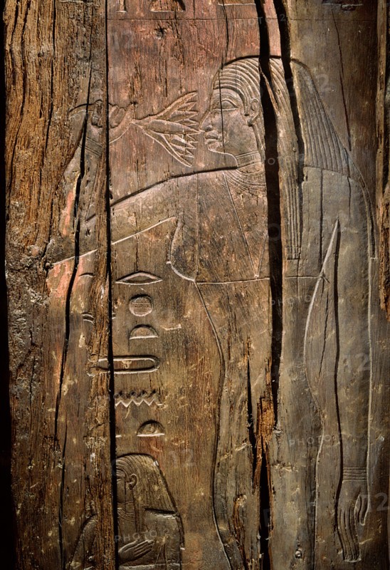 Detail of the relief on the stela (false door) from the tomb of Ika who was manager of the royal estate (hut aat) and royal priest