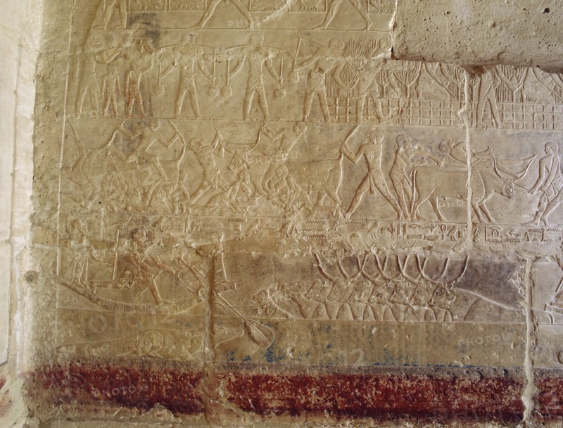 A scene in relief in the tomb of the vizier Mereruka