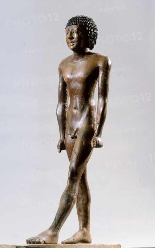 A statue of Meryre haishtef which has been carved from a single piece of ebony