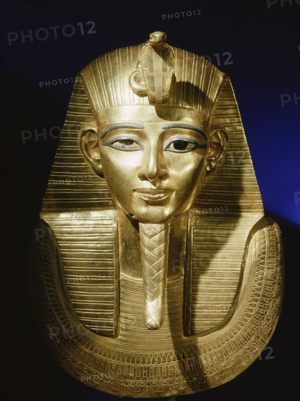 Gold funerary mask from the burial of Psusennes I