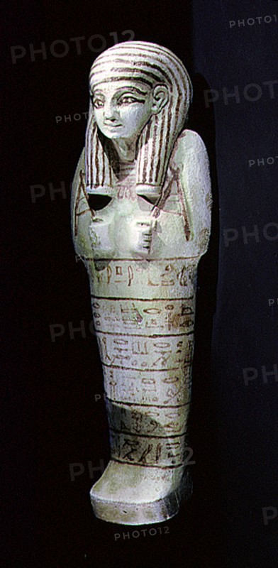 A faience shabti from the tomb of Prince Shoshenq, high priest of Ptah at Memphis