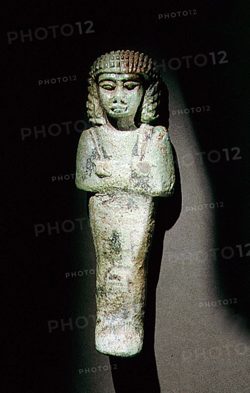 A faience overseer shabti from the burial of Takeloth II