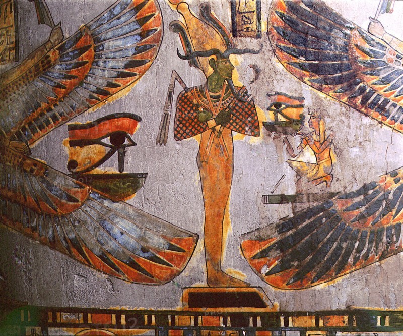 Detail from a coffin depicting the god of the dead Osiris