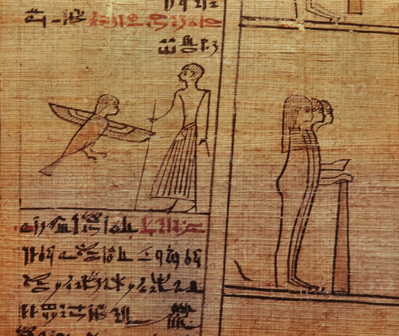 A fragment of a funerary papyrus of Kahapa with a text from the Book of the Dead written in hieratic script