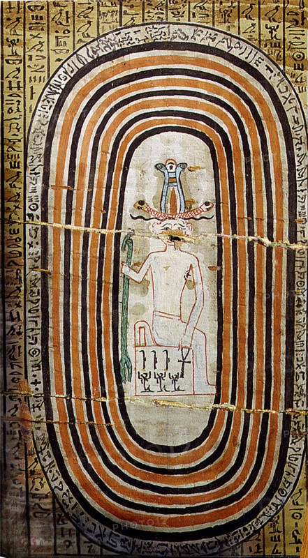 Detail of the inside head panel of the rectangular outer coffin of general Sepi