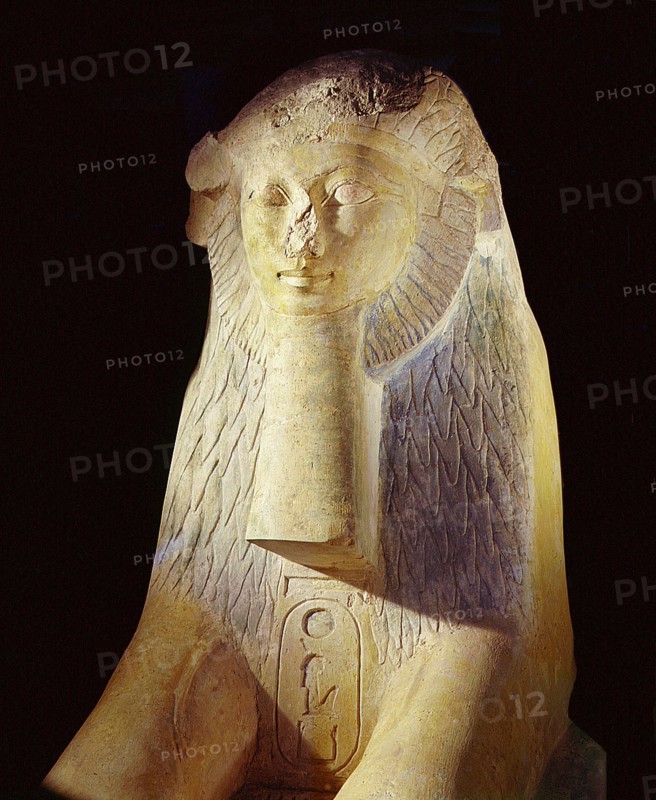 A statue of Queen Hatshepsut as a sphinx