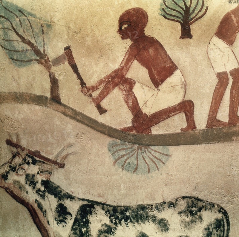 A detail of a wall painting in the tomb of Nakht