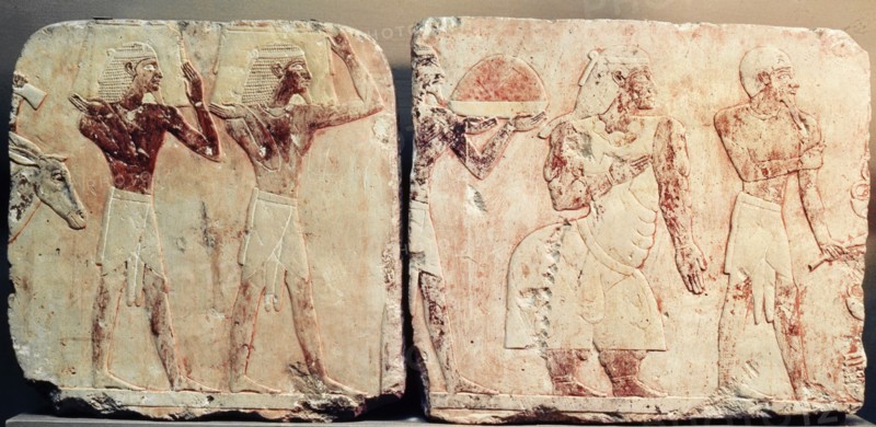 A relief from the temple of Queen Hatshepsut at Deir el Bahri depicting the maritime expedition which Hatshepsut sent via the Red Sea to Punt in c