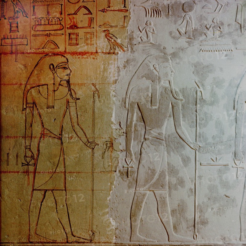 Relief decorations in the burial hall from the Tomb of Horemheb