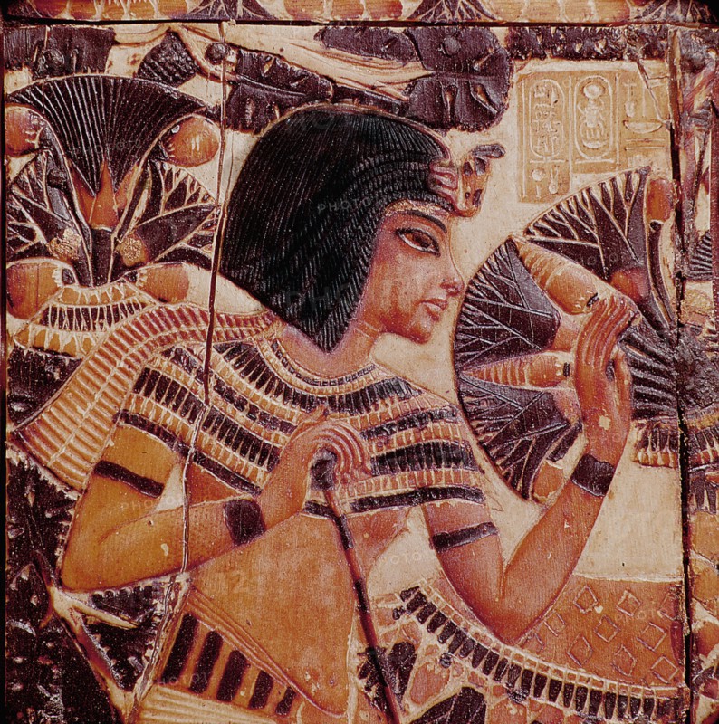The lid of a casket of Tutankhamun