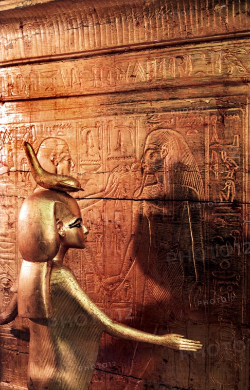 The goddess Nephthys guarding the canopic shrine of Tutankhamun