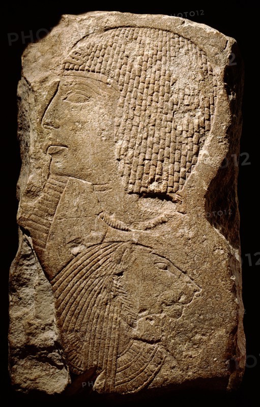 Relief depicting Ramesses II with a bound Nubian captive