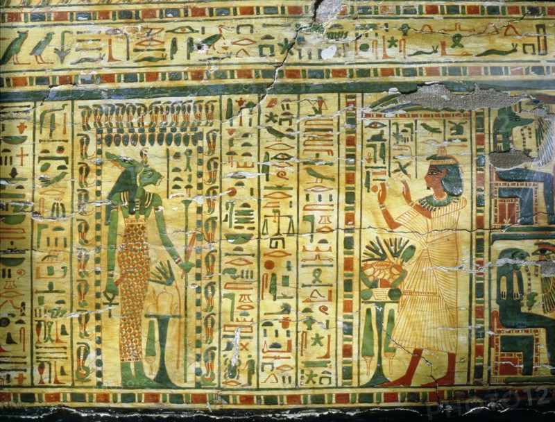 Detail from coffin of Nespawershepi, chief scribe of the Temple of Amun