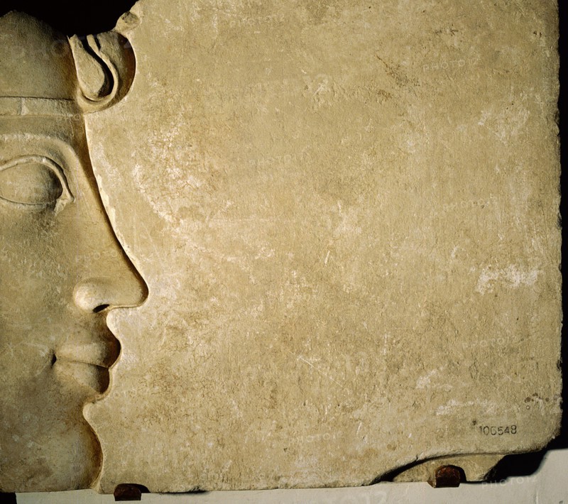 Relief of a head in  The uraeas, the royal cobra of Ancient Egypt, was worn by a pharaoh on his brow, usually combined with one or other of the royal crowns, as a symbol of his supreme authority