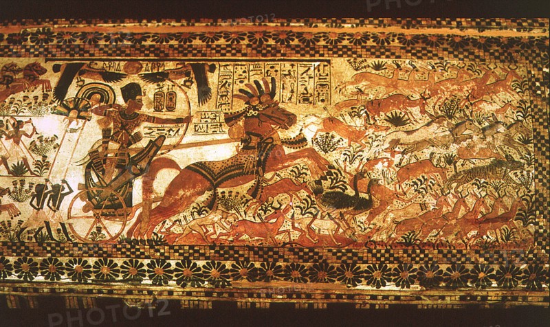 Detail from the lid of the chest of Tutankhamun