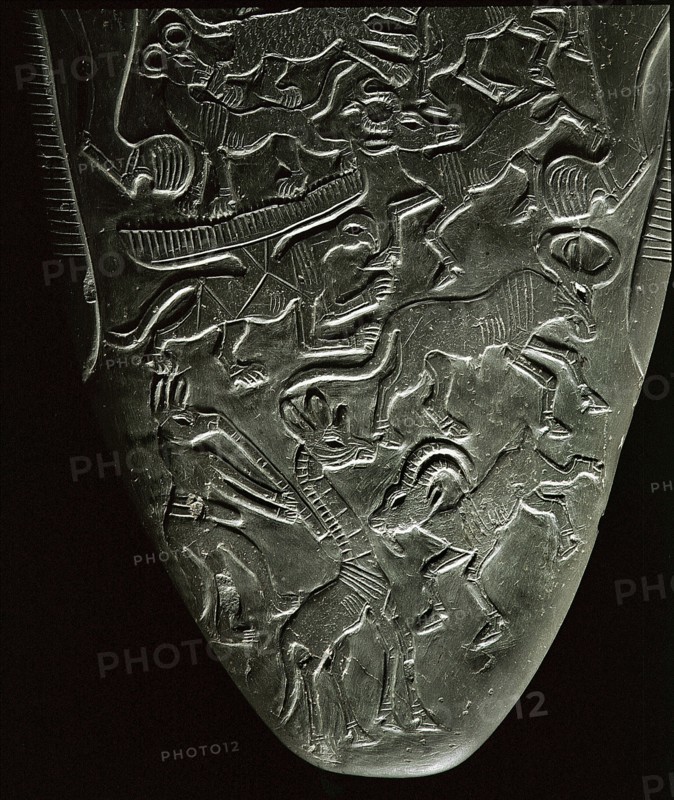 Detail of part of the Two Dogs Palette (front detail)