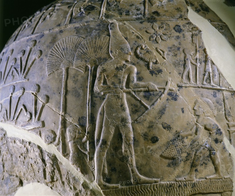 Detail of a votive mace head used not as a weapon but as a ceremonial object conveying a religious concept
