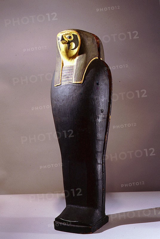 Lid of a mummiform case containing the figure of the god of the dead Osiris