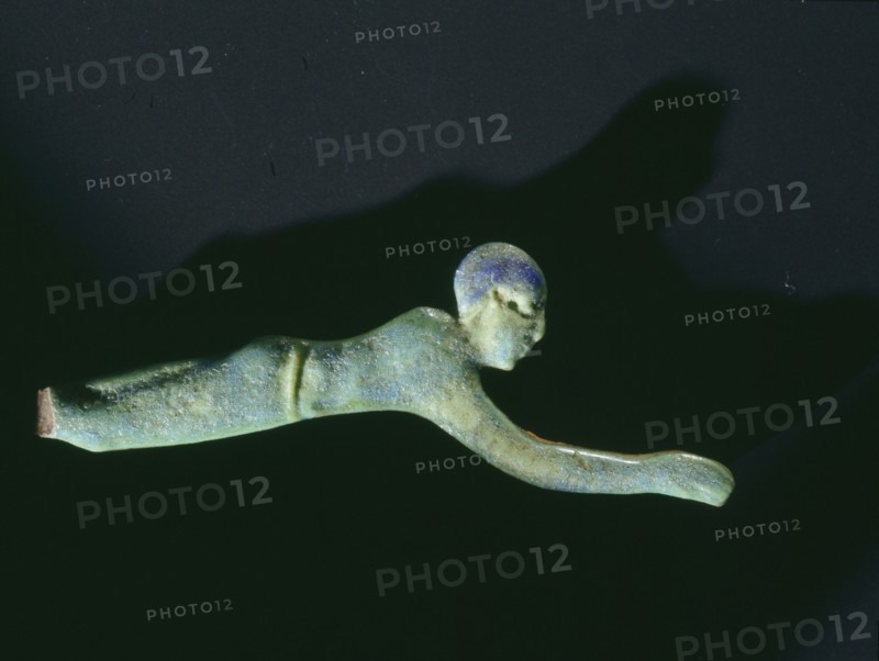 Glass furniture inlay depicting a swimming figure