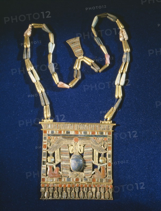 Winged scarab pectoral chain, from the tomb of Psusennes I