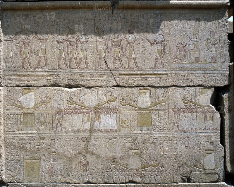 Relief on the southern outside facade of the naos of Philip Arrhidaeus, Karnak