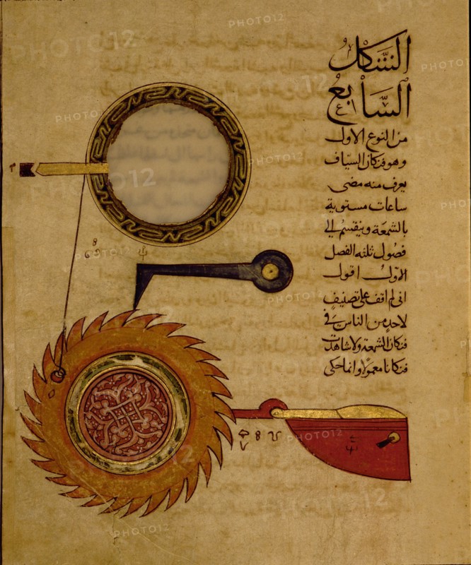 Miniature from a Mamluk copy of the Automata of al Jaziri or the Book of Knowledge of Mechanical Devices