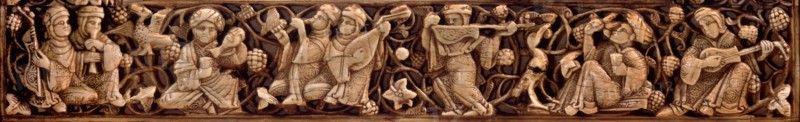 Carved ivory plaque from a piece of furniture