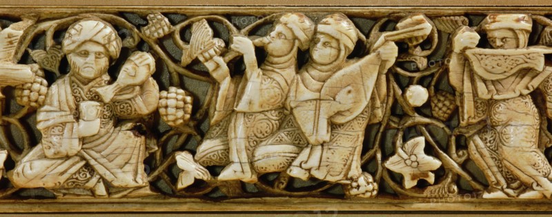 Carved ivory plaque from a piece of furniture