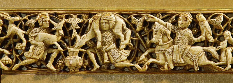 Carved ivory plaque from a piece of furniture