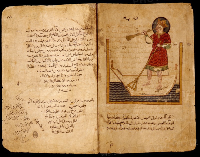 Miniature from a Mamluk copy of the Automata of al Jaziri or the Book of Knowledge of Mechanical Devices