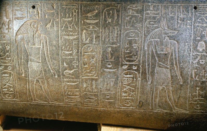 Detail of a 19th Dynasty sarcophagus reused at Tanis by Psusennes I