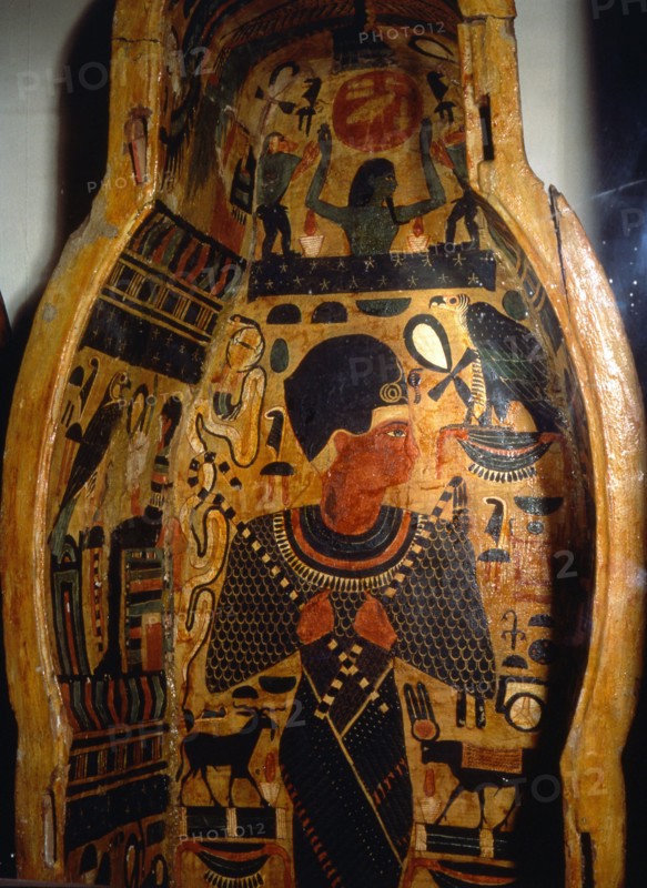 Detail of interior of a coffin