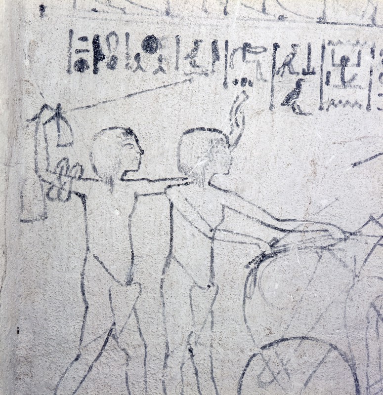 A master sketch on stucco from an Amarna tomb