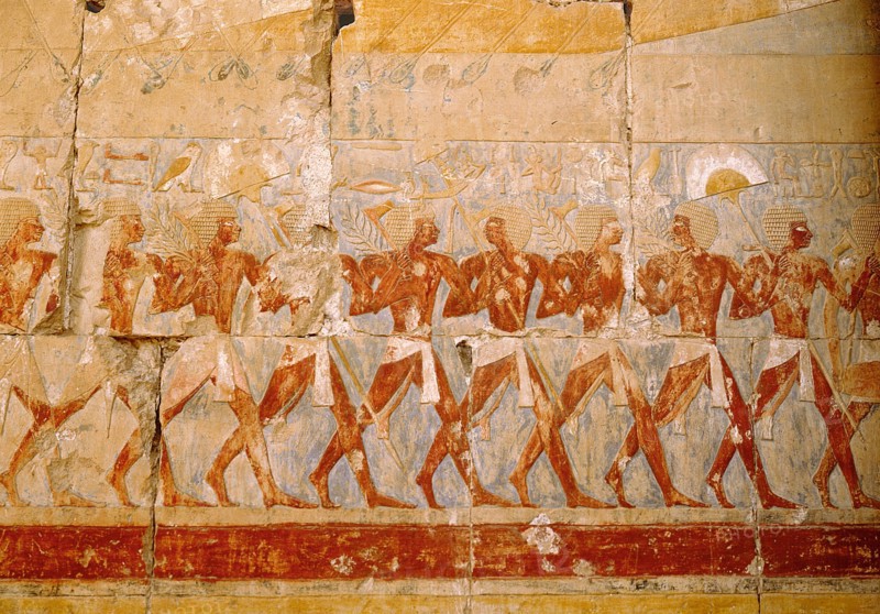 Painted relief from the temple of Queen Hatshepsut