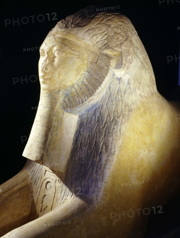 A statue of Queen Hatshepsut as a sphinx