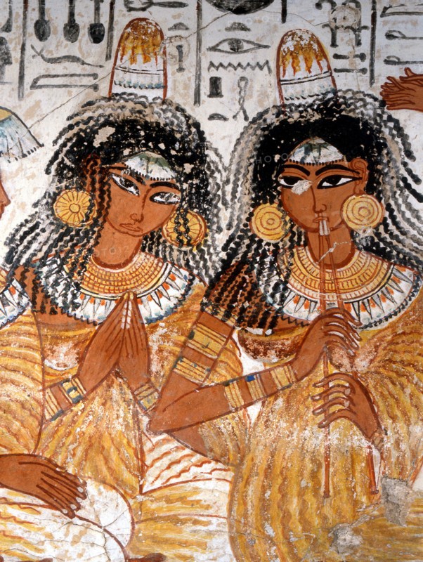 A detal of part of a banquet scene from the tomb of Nebamun