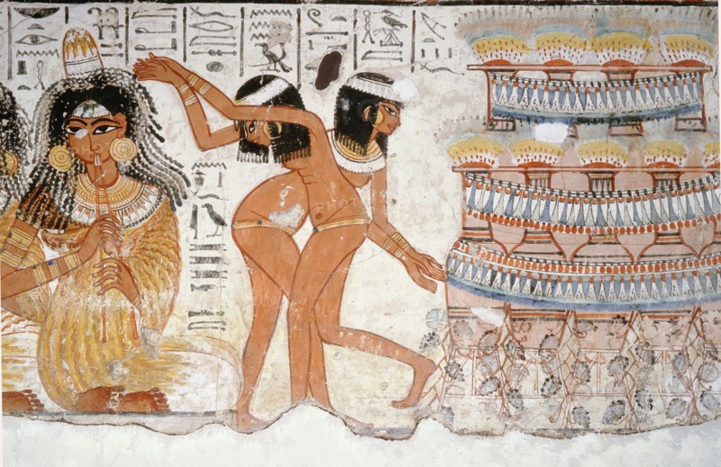 Part of a banquet scene from the tomb of Nebamun
