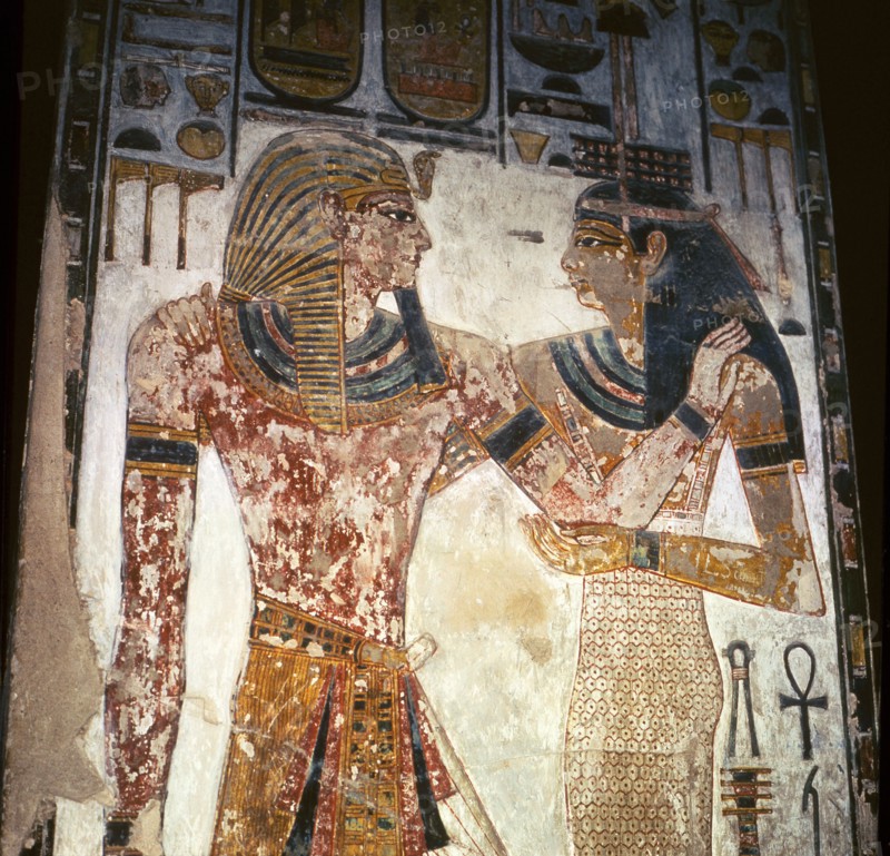 A detail of wall painting in the tomb of Seti I
