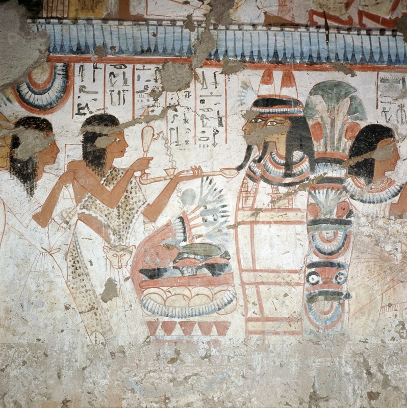 A detail of a painting in the tomb of Userhet, Royal Scribe of Amenophis II