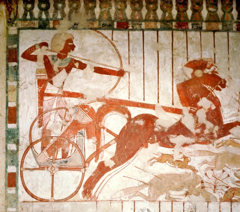 A detail of a painting in the tomb of Userhet, Royal Scribe of Amenophis II