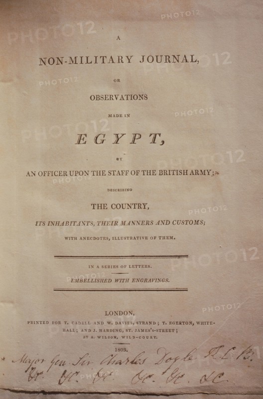The frontispiece of Major General Sir Charles William Doyles book A Non Military Journal or Observations made in Egypt