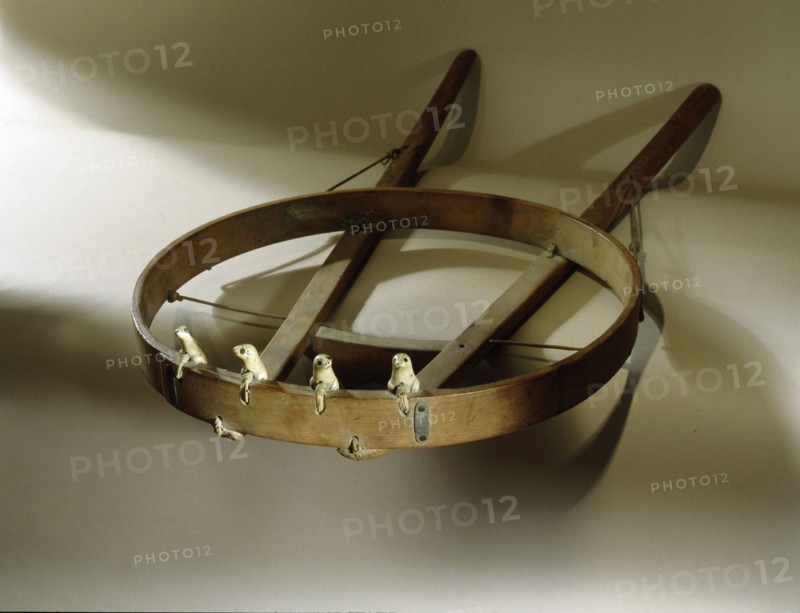 Float rack used on a kayak to keep harpoons, spears, floats and lines in place