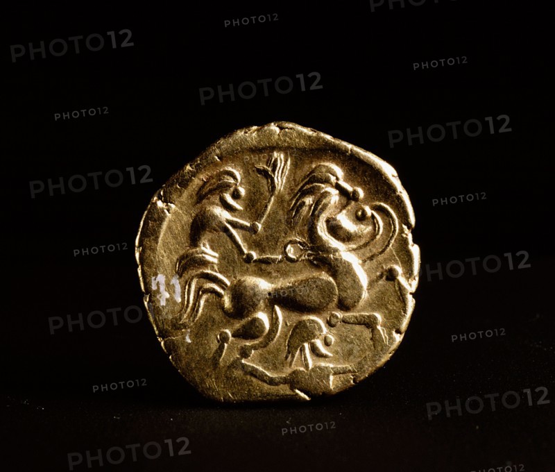 Coin showing a horse and rider