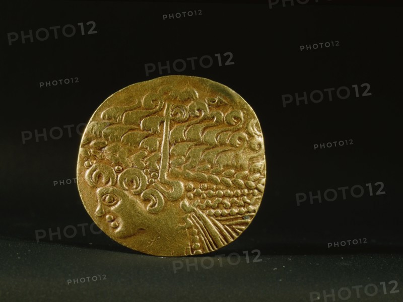 Gold coin belonging to the Ambiani, from the north of Gaul