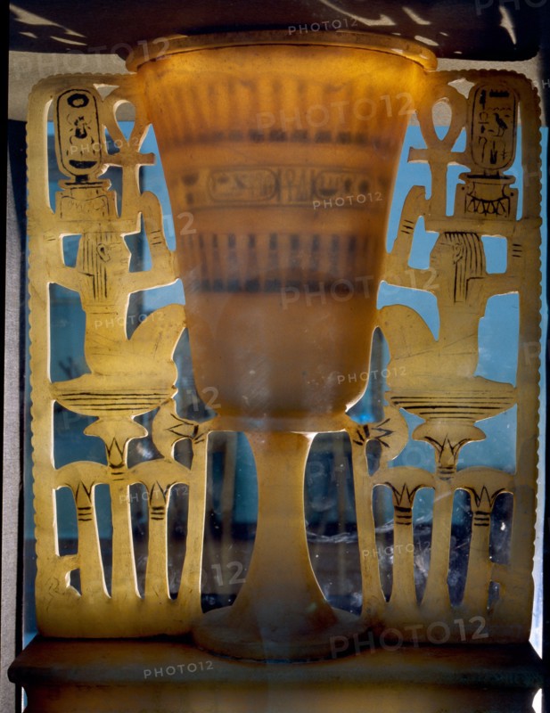 Chalice shaped lamp from the tomb of Tutankhamun