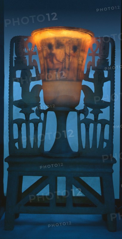 Chalice shaped lamp from the tomb of Tutankhamun