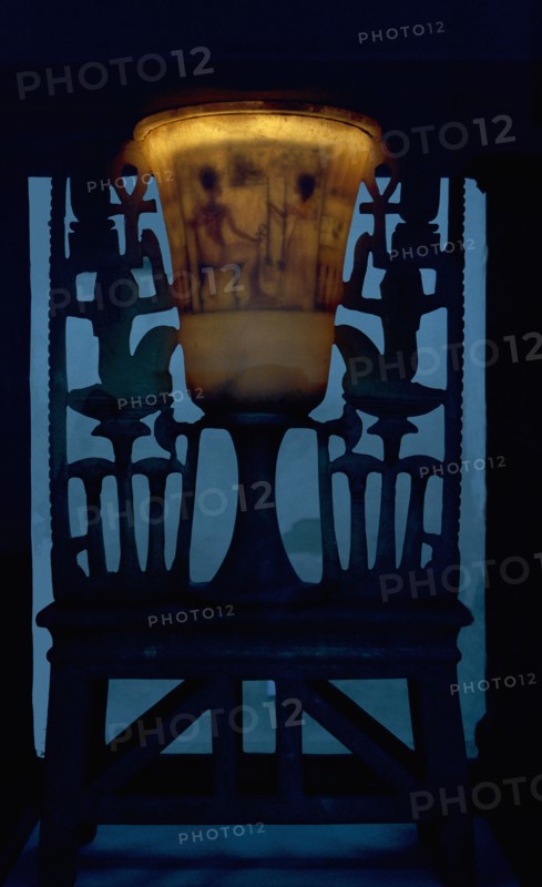 Chalice shaped lamp from the tomb of Tutankhamun
