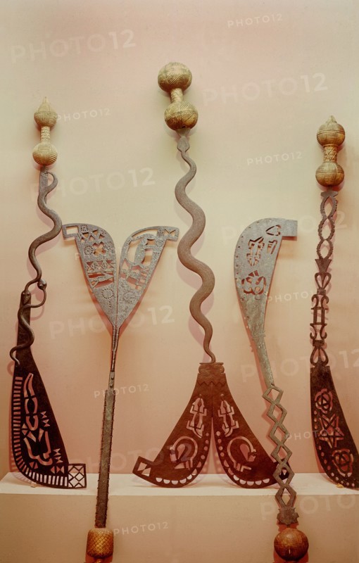 Swords which form an important part of the regalia of Ashanti kings and court officials